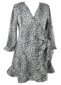 Dámské bílo-černé vzorované zavinovací šaty Brave Soul 