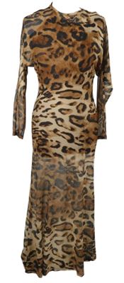 Dámské béžovo-hnědé leopardí tylové midi šaty River Island 