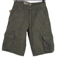 Nové - Pánské hnědé plátěné kraťasy s kapsami 