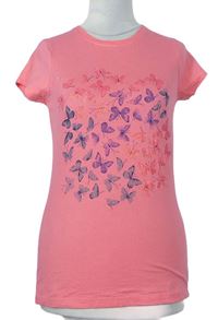 Dámské růžové tričko s motýlky Nutmeg 