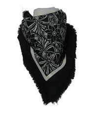Dámský černo-bílý vzorovaný šátek 