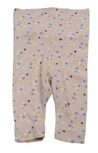 Světlerůžové květinové legíny H&M