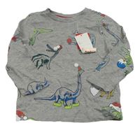 Nové- Šedé triko s dinosaury F&F