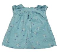 Světlemodré manšestrové šaty s koníky John Lewis