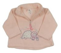 Světlerůžová fleecová mikina s obrázkem zn. C&A