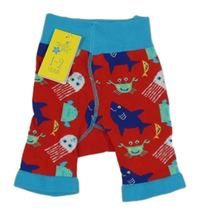 Nové- Červeno-modré punčochové kraťasy s obrázky zn. Blade rose