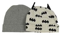 2x čepice šedá+ bílá s Batmany