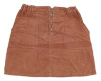 Starorůžová manšestrová sukně se zipem Denim Co.