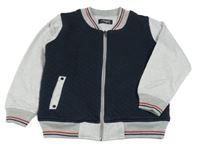 Tmavomodro-šedá propínací mikina