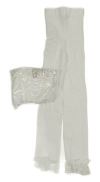 Nové - 2x bílé silonky s krajkou bez šlapiček