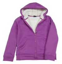 Fialová zateplená funkční propínací mikina s logem a kapucí Trespass