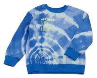 Modrá batikovaná mikina s nápisem Dunnes