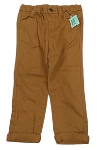 Nové - Hnědé plátěné chino kalhoty so cute