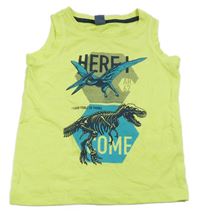 Neonově žluté tílko s dinosaury Dopodopo