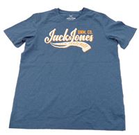 Tmavomodré tričko s logem Jack & Jones