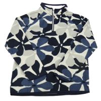 Bílo-modro-šedá fleecová mikina s květinami CRAGHOPPERS