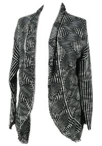 Dámský černo-bílý vzorovaný svetrový cardigan 