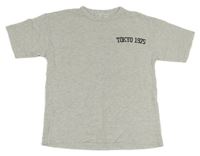 Šedé tričko s nápisy Zara