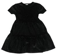 Černé třpytivé sametové šaty F&F