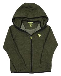 Khaki melírovaná propínací mikina s kapucí F&F