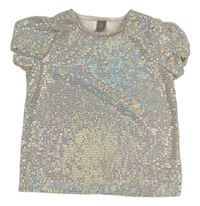 Šedé puntíkaté třpytivé crop tričko Little kids