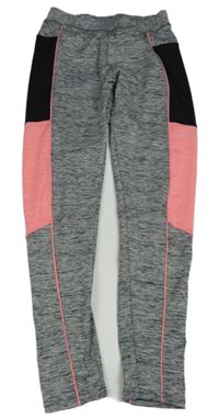 Šedo-melírovano-černé sportovní legíny Ergeenomixx