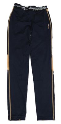 Tmavomodro-meruňkové funkční jezdecké tregíny s logy Fouganza