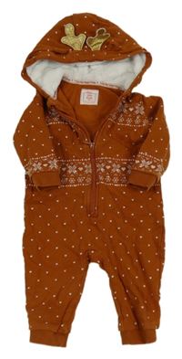 Rezavá vzorovaná tepláková kombinéza se vzorem C&A