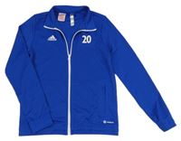 Modrá sportovní propínací mikina s číslem Adidas