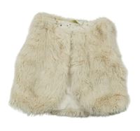 Světlebéžová kožešinová podšitá vesta 