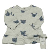 Nové - Šedá šatová tunika s medvědy M&S