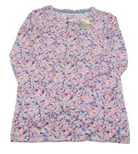 Nové - Světlerůžovo-modré vzorované triko Next