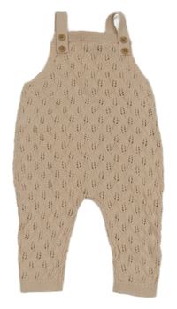 Pudrové pletené laclové tepláky s perforovaným vzorem George