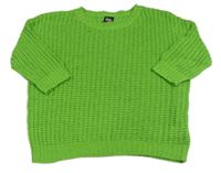 Zelený pletený svetr D-xel