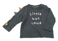 Tmavošedé žebrované triko s nápisem a ostny F&F