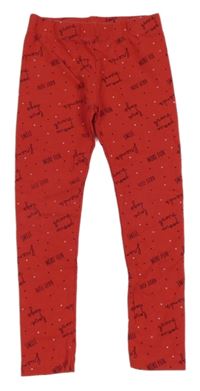 Červené legíny s nápisy Pep&Co