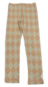 Smetanovo-růžové kárované legíny H&M