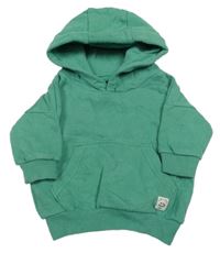 Zelená oversize mikina s kapsou se smajlíkem a kapucí Next