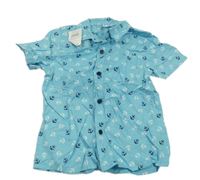 Nové - Světlemodrá košile s kotvami 