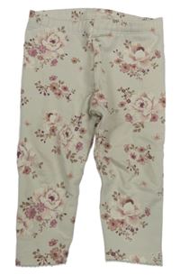 Světlebéžové květovan,é legíny C&A