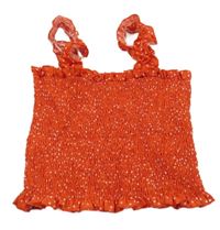 Červený puntíkatý žabičkový crop top Shein