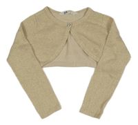 Béžové třpytivé pletené propínací bolérko H&M