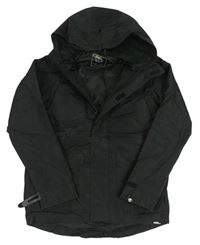 Černá šusťáková zateplená bunda s kapucí No Fear