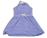 Modro-bílé pruhované bavlněné šaty M&S