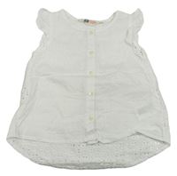 Bílá halenková tunika s madeirovými zády H&M