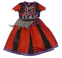 Kostým - Červeno-černé halloweenské šaty