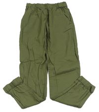 Khaki plátěné cuff kalhoty H&M
