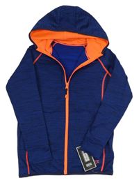 Kobaltovo-modro-oranžová thermo mikina s kapucí St. Bernard