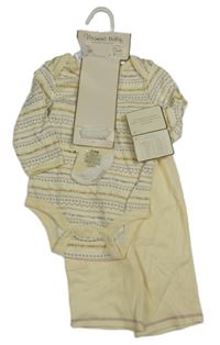 Nové - 3set - smetanové body se vzorem + tepláky + ponožky Vitamins baby
