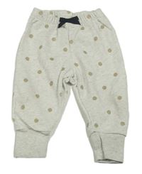 Béžové melírované tepláky s puntíky H&M